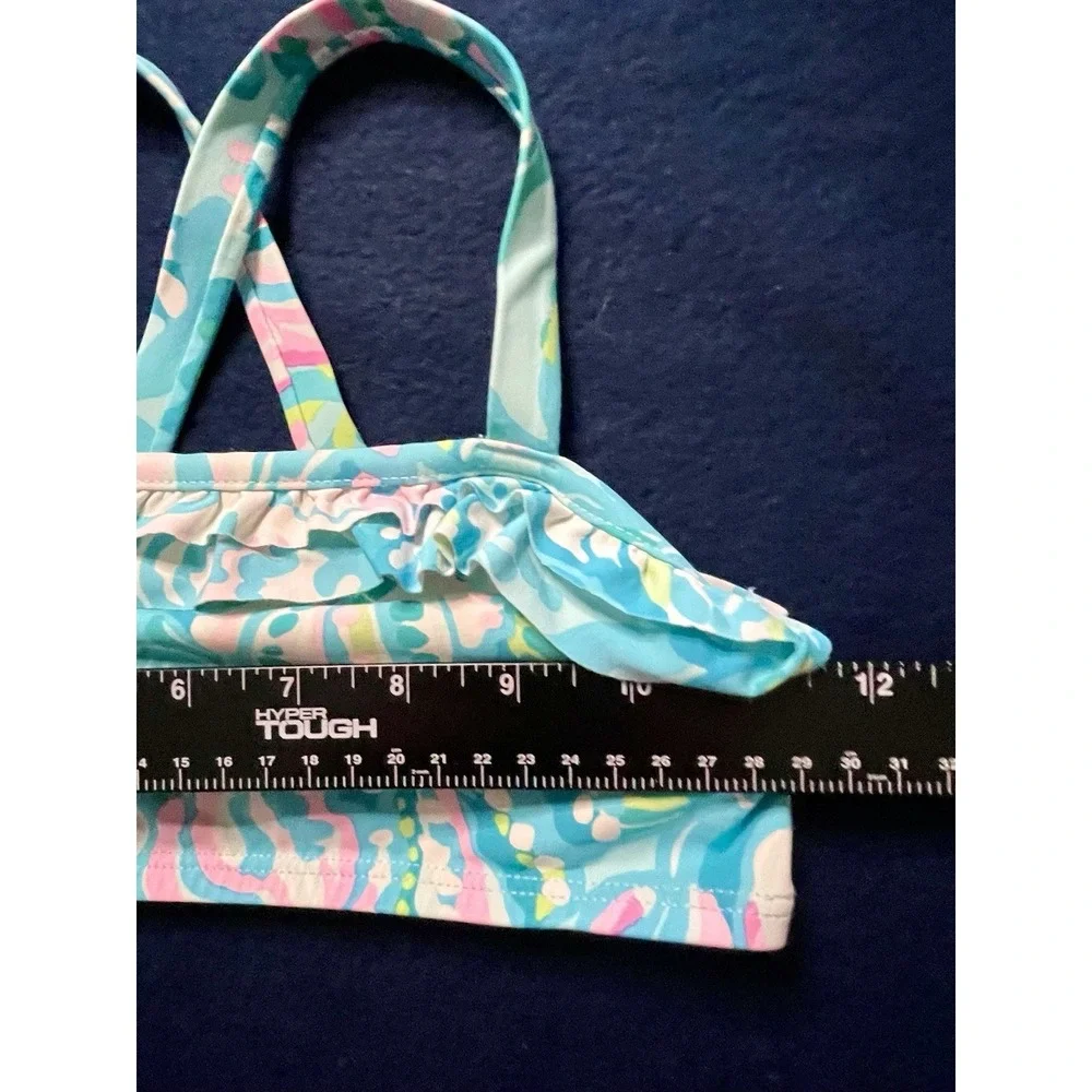 Lilly Pulitzer UPF 50+ Girls Caia Bikini Fished My Wish $68 Size 7 Bathing Suit